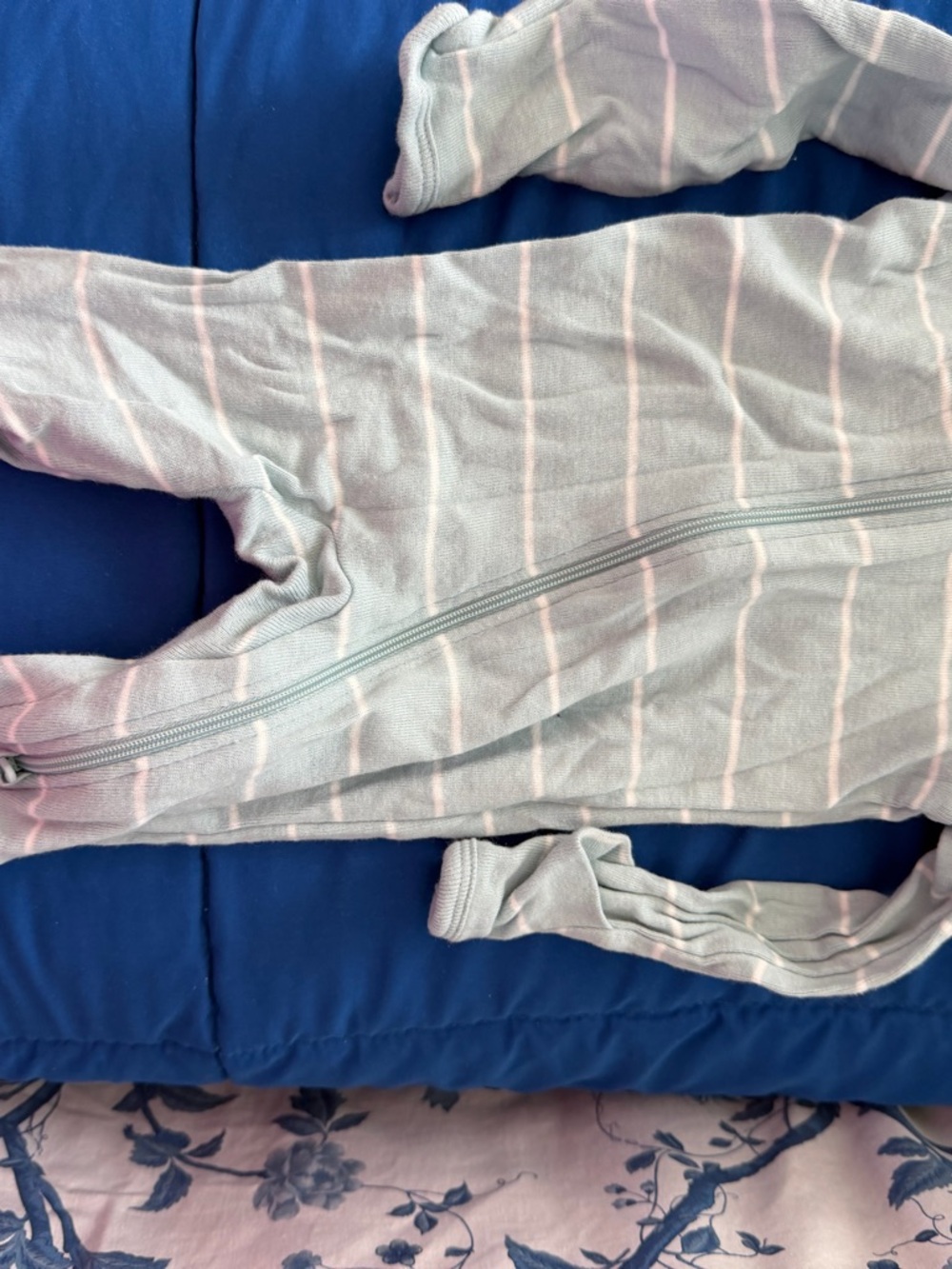 Carter's Mint Green & White Striped Baby Zip One-Piece